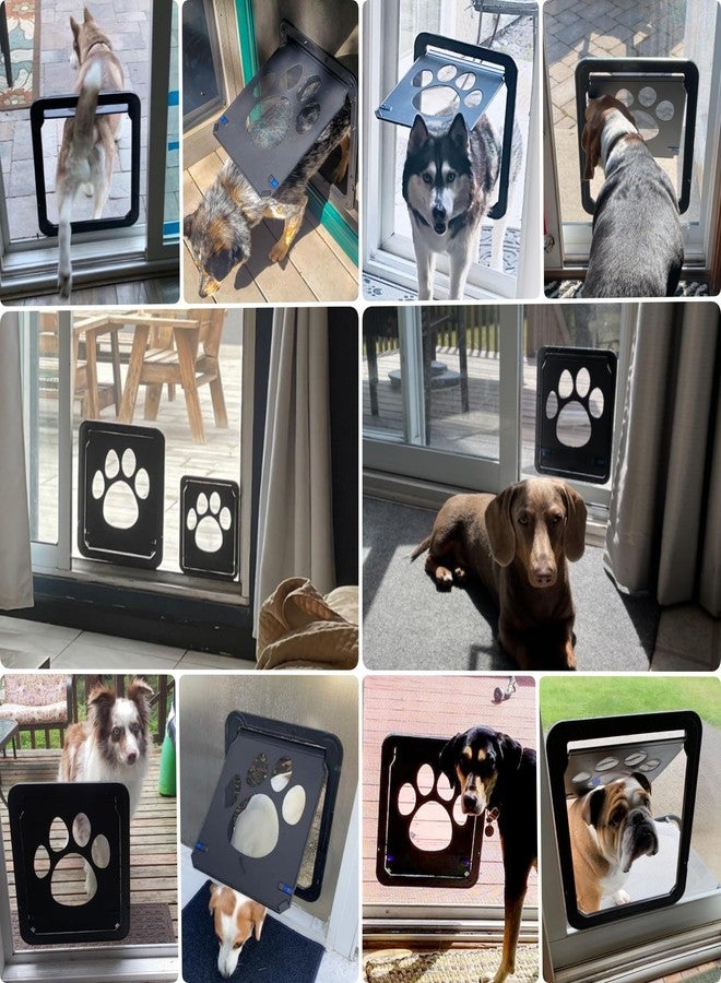 PETLESO Large Dog Door for Screen Door, Easy Install Lockable Pet Screen Door for Sliding Door, Doggy Screen Door, Gray, Inside size: 14''x12'' - Image 2